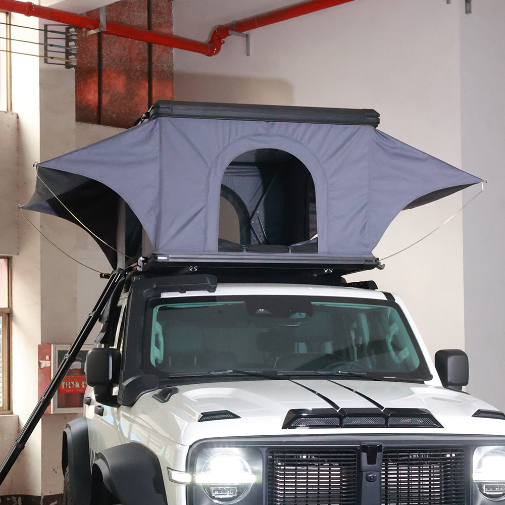 Tienda de Techo para 2-3 Personas con Carcasa Rígida de Aluminio y Lona Impermeable
