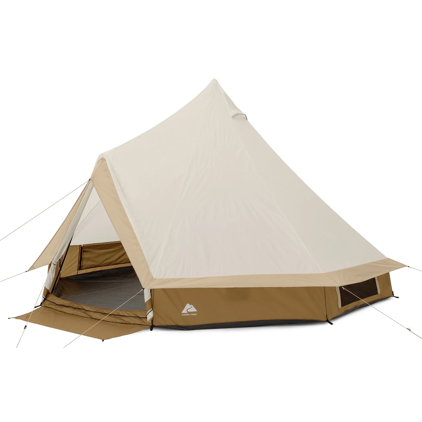 Tienda de campaña tipo Glamping Ozark Trail de 4,5 x 4,5 m para 8 personas con luces de cadena